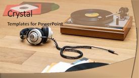  Presentation with music vinyl - Audience pleasing theme consisting of music disk cover - retro styled image backdrop and a coral colored foreground