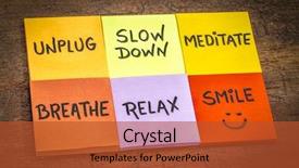  Presentation with slow down - Presentation theme enhanced with unplug slow down meditate breathe background and a red colored foreground