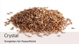  Presentation with rice - PPT layouts enhanced with unpolished red rice on white background and a soft green colored foreground