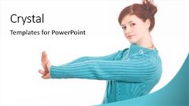  Presentation with image cardiovascular disease - Presentation theme with unpredictability - portrait of the girl background and a  colored foreground