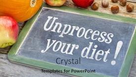  Presentation with healthy eating - Cool new slide set with unprocess-your-diet-healthy-eating backdrop and a light blue colored foreground