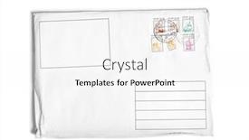  Presentation with postage - Beautiful slides featuring unread-letter-with-postage-stamps backdrop and a white colored foreground