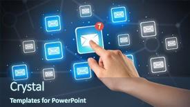  Presentation with mail - Audience pleasing PPT layouts consisting of unread mail icon with more backdrop and a  colored foreground