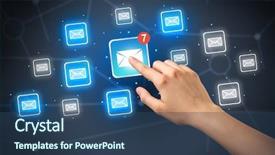  Presentation with mail - Colorful presentation enhanced with unread mail icon with more backdrop and a  colored foreground