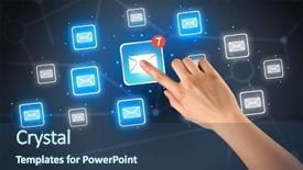  Presentation with mail - Audience pleasing presentation theme consisting of unread mail icon with more backdrop and a  colored foreground