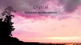  Presentation with fiery - Beautiful slide set featuring unreal background fiery sunrise backdrop and a coral colored foreground