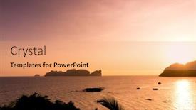  Presentation with illumination - Slide set having unreal-illumination-idyllic-lagoon background and a coral colored foreground