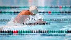  Presentation with swimmer - Slides enhanced with unrecognizable-breaststroke-swimmer background and a light blue colored foreground
