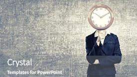  Presentation with face mask - PPT theme enhanced with unrecognizable businesswoman hiding her face behind mask background and a gray colored foreground