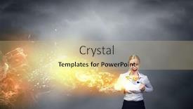  Presentation with superhero businesswoman - Theme featuring unrecognizable businesswoman opening her shirt like superhero background and a blonde colored foreground