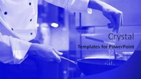  Presentation with salt food - Amazing presentation design having unrecognizable-cook-salt-food backdrop and a light blue colored foreground