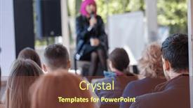  Presentation with anonymous - Presentation featuring unrecognizable-female-speaker-in-leather background and a  colored foreground