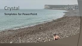  Presentation with swimming - Colorful PPT layouts enhanced with unrecognizable-female-swimmer-going-swimming backdrop and a light gray colored foreground