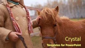  Presentation with farm - Audience pleasing PPT theme consisting of unrecognizable-kid-spending-time backdrop and a tawny brown colored foreground