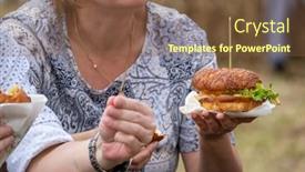  Presentation with aged - PPT theme featuring unrecognizable-middle-aged-overweight-female background and a tawny brown colored foreground