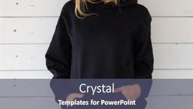  Presentation with garment - Slide deck having unrecognizable-model-in-black-hoodie background and a dark gray colored foreground