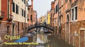  Presentation with venice - PPT theme with unrecognizable-person-walking background and a tawny brown colored foreground