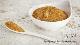  Presentation with palm sugar - Slide set featuring unrefined coconut palm sugar background and a light gray colored foreground