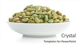  Presentation with coffee beans - Cool new presentation design with unroasted coffee beans in bowl backdrop and a white colored foreground