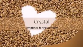  Presentation with heart - PPT layouts featuring unroasted-coffee-texture-with-heart background and a coral colored foreground