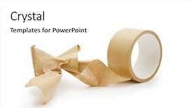  Presentation with tangled tangle of wool yarn - Slides enhanced with unroll - tangled up packing tape irreversible background and a white colored foreground