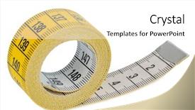  Presentation with tape measure - Colorful PPT layouts enhanced with unroll - yellow tape measure symbolic photo backdrop and a white colored foreground