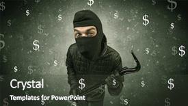  Presentation with black pediatrics evaluation - Beautiful slides featuring unsafe act - money hungry thief in black backdrop and a  colored foreground