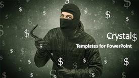  Presentation with black cats - Colorful PPT layouts enhanced with unsafe act - money hungry thief in black backdrop and a  colored foreground