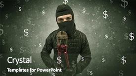  Presentation with black hand - Beautiful slides featuring unsafe act - money hungry thief in black backdrop and a  colored foreground