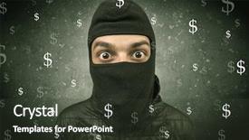  Presentation with clothing wooden clothes hanger object - Cool new slide deck with unsafe act - money hungry thief in black backdrop and a  colored foreground