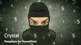  Presentation with black hand - PPT layouts having unsafe act - money hungry thief in black background and a  colored foreground