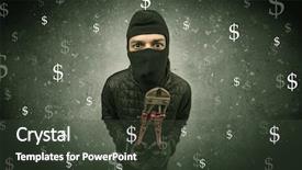  Presentation with clothing wooden clothes hanger object - Beautiful slide deck featuring unsafe act - money hungry thief in black backdrop and a  colored foreground