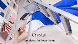  Presentation with behavior - Theme with unsafe-behavior-concept-with-falling background and a soft green colored foreground