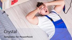  Presentation with behavior - Cool new slides with unsafe behavior concept with falling backdrop and a light blue colored foreground