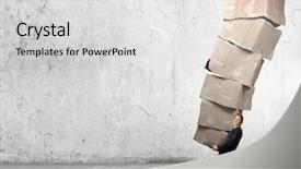  Presentation with boxes - PPT layouts featuring unsafe work - man with carton boxes background and a white colored foreground