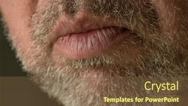  Presentation with lips - Amazing presentation theme having unshaven-chin-and-lips backdrop and a tawny brown colored foreground
