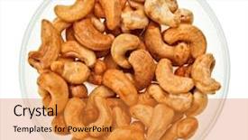  Presentation with nut - Colorful PPT theme enhanced with unshelled cashew nuts backdrop and a gold colored foreground