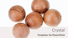  Presentation with macadamia nuts - Slides enhanced with unshelled macadamia nuts isolated on white background and a lemonade colored foreground