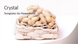  Presentation with peanut - Colorful slide deck enhanced with unshelled peanuts peanuts isolated backdrop and a  colored foreground