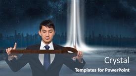  Presentation with road light - Presentation design having unsmiling-businessman-carrying-large-key background and a ocean colored foreground
