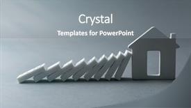  Presentation with shape - Slides with unstable - dominoes with house shape background and a gray colored foreground