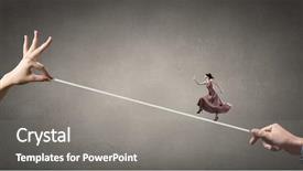  Presentation with sad woman walking - Presentation design with unstable - woman in evening dress background and a gray colored foreground