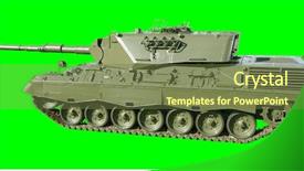  Presentation with tank - Theme enhanced with unstoppable - german-built leopard main battle tank background and a tawny brown colored foreground