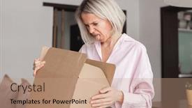  Presentation with failure - Slide deck with unsuccessful-delivery-and-shopping-failure background and a  colored foreground