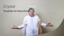  Presentation with angel - Theme enhanced with unsure-apologetic-angel-shrugging background and a light gray colored foreground