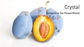  Presentation with fruit tree - Presentation theme with untouched plum fruit with original background and a white colored foreground