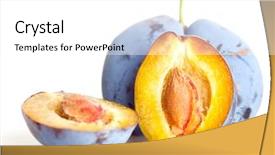  Presentation with fruit tree - Colorful presentation enhanced with untouched plum fruit with original backdrop and a white colored foreground