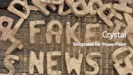  Presentation with fake news - Cool new presentation theme with untruth - fake news concept backdrop and a coral colored foreground