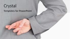  Presentation with masculine - Slide set featuring untruth - masculine fingers crossed background and a light gray colored foreground