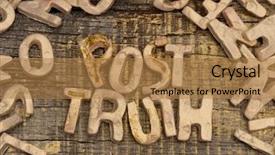  Presentation with truth - Beautiful presentation theme featuring untruth - post truth concept backdrop and a coral colored foreground